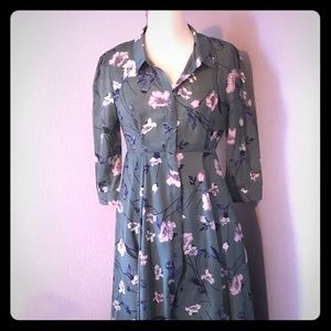 Floral button down maxi dress